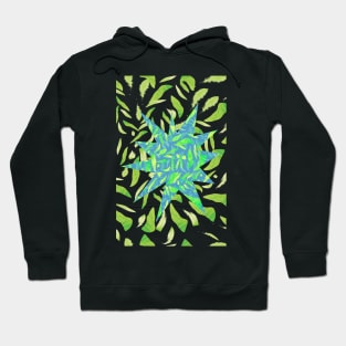 Green Splats on Blue Hoodie